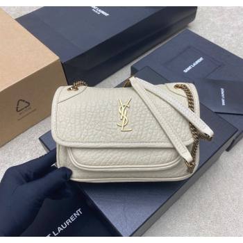 Saint Laurent Niki Mini bag in Grained Lambskin 828736 White 2025 (YY-250801126)