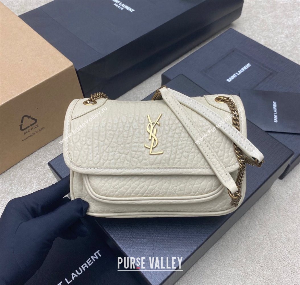 Saint Laurent Niki Mini bag in Grained Lambskin 828736 White 2025 (YY-250801126)
