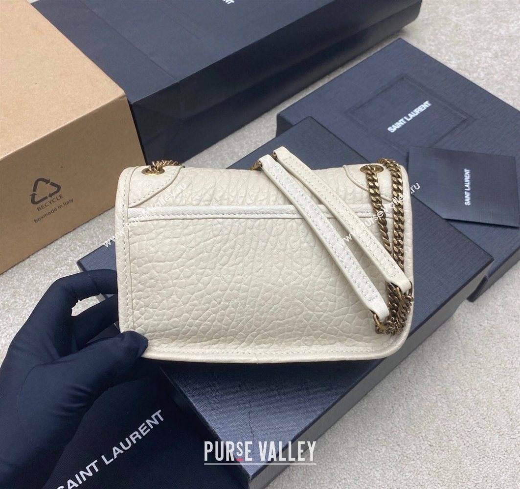 Saint Laurent Niki Mini bag in Grained Lambskin 828736 White 2025 (YY-250801126)