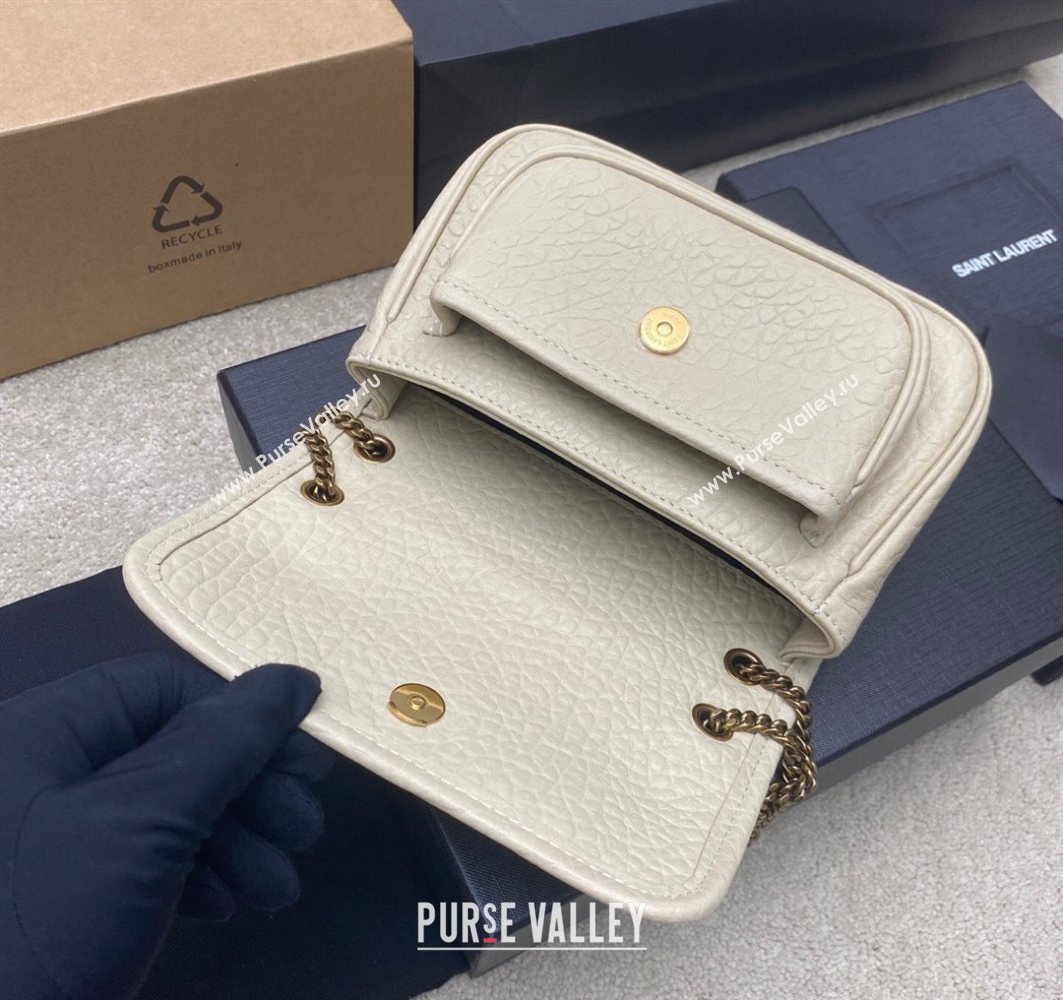 Saint Laurent Niki Mini bag in Grained Lambskin 828736 White 2025 (YY-250801126)