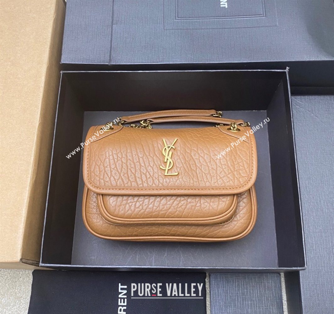 Saint Laurent Niki Mini bag in Grained Lambskin 828736 Caramel 2025 (YY-250801127)