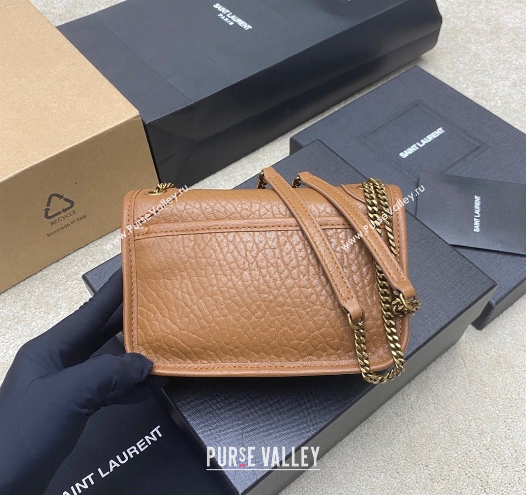 Saint Laurent Niki Mini bag in Grained Lambskin 828736 Caramel 2025 (YY-250801127)