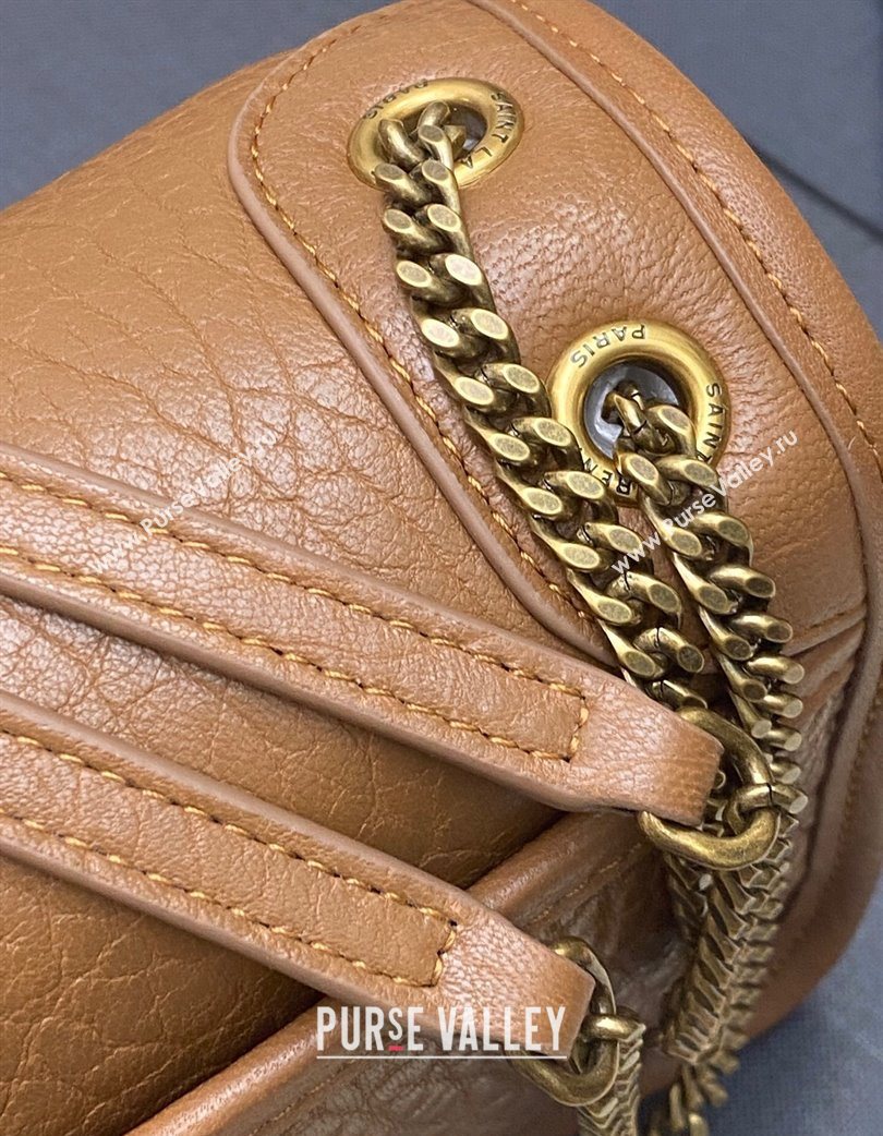 Saint Laurent Niki Mini bag in Grained Lambskin 828736 Caramel 2025 (YY-250801127)