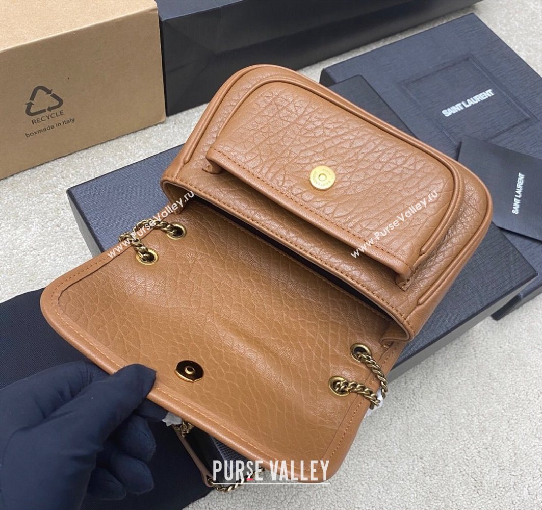 Saint Laurent Niki Mini bag in Grained Lambskin 828736 Caramel 2025 (YY-250801127)