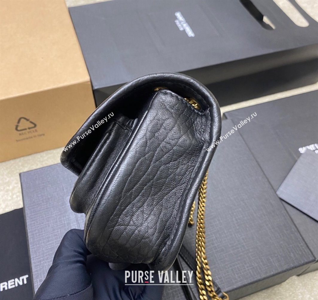 Saint Laurent Niki Mini bag in Grained Lambskin 828736 Black/Gold 2025 (YY-250801128)