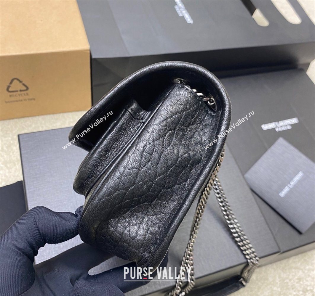 Saint Laurent Niki Mini bag in Grained Lambskin 828736 Black/Silver 2025 (YY-250801129)