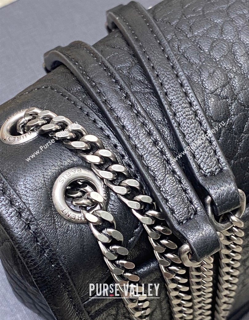 Saint Laurent Niki Mini bag in Grained Lambskin 828736 Black/Silver 2025 (YY-250801129)