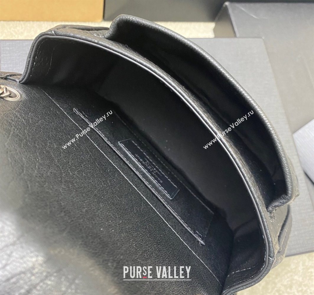 Saint Laurent Niki Mini bag in Grained Lambskin 828736 Black/Silver 2025 (YY-250801129)