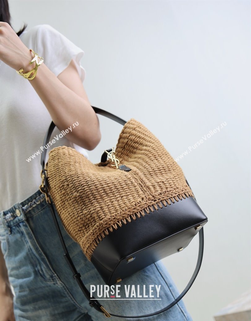 Saint Laurent LE 37 Bucket Bag in Hemp Rope and Leather 742828 2025 (YY-250802001)