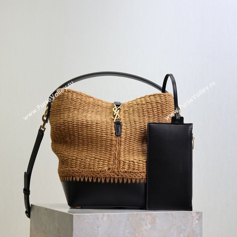 Saint Laurent LE 37 Bucket Bag in Hemp Rope and Leather 742828 2025 (YY-250802001)