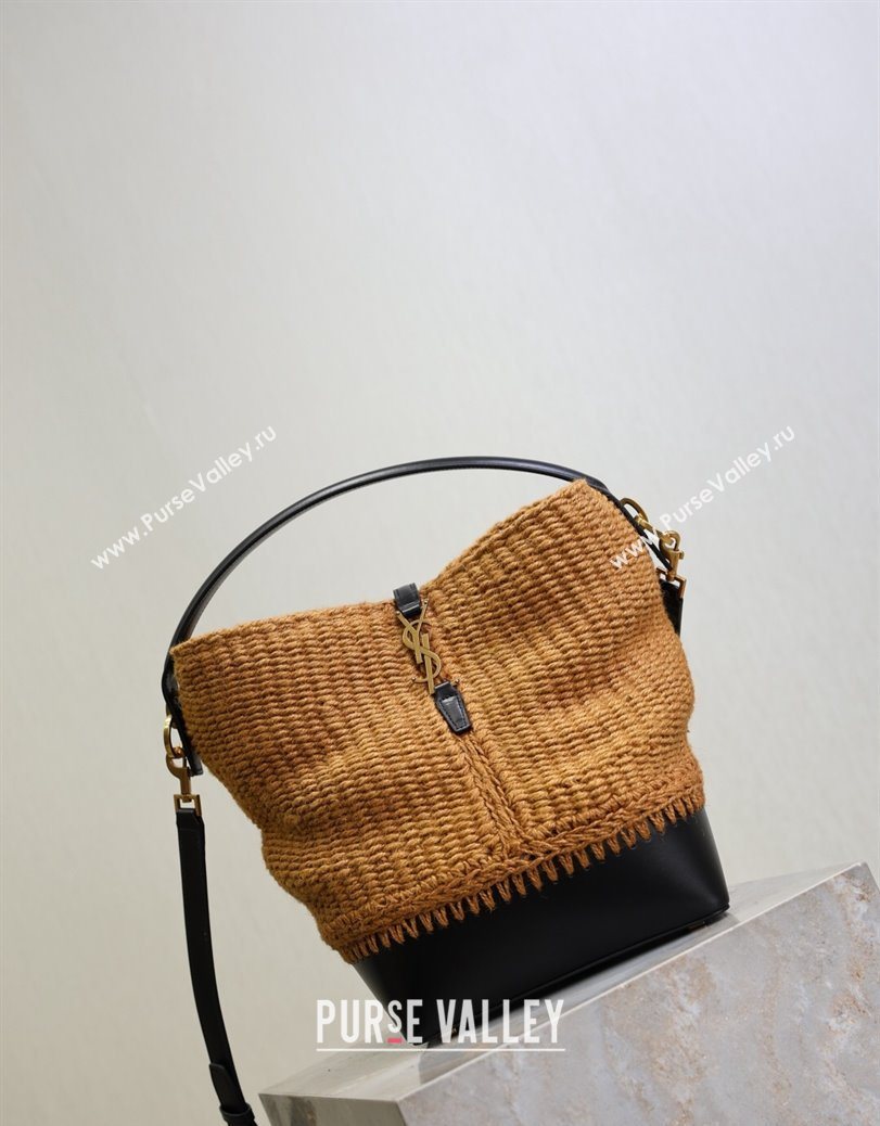 Saint Laurent LE 37 Bucket Bag in Hemp Rope and Leather 742828 2025 (YY-250802001)