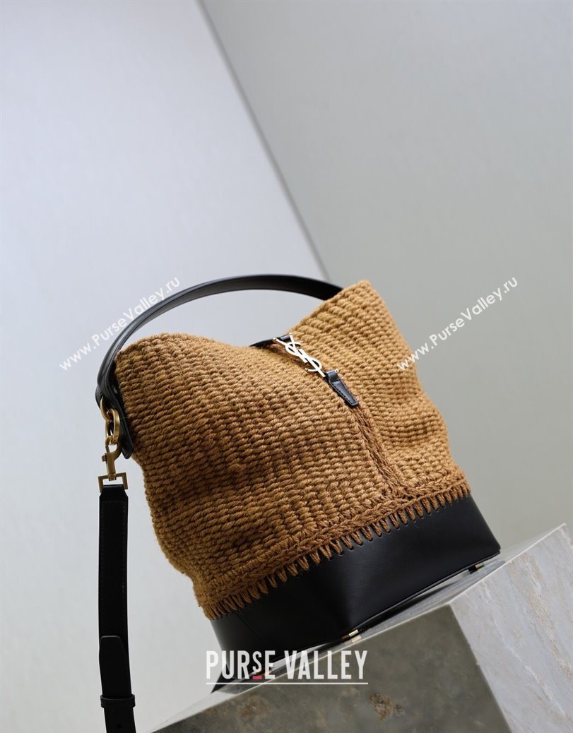 Saint Laurent LE 37 Bucket Bag in Hemp Rope and Leather 742828 2025 (YY-250802001)