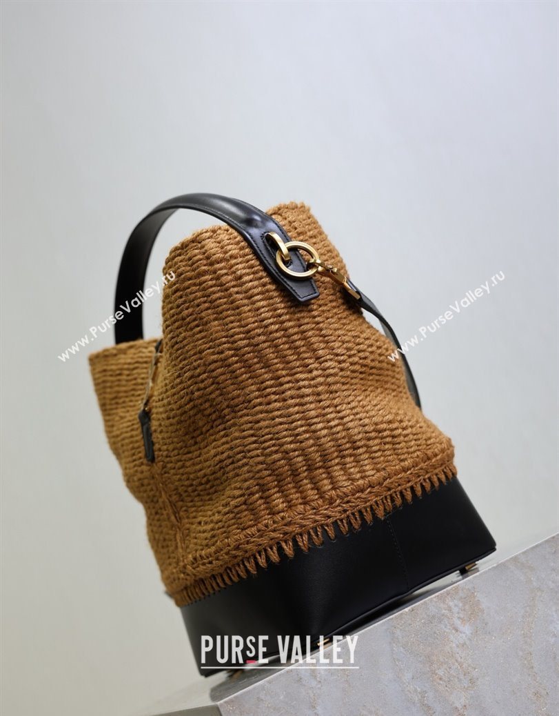 Saint Laurent LE 37 Bucket Bag in Hemp Rope and Leather 742828 2025 (YY-250802001)