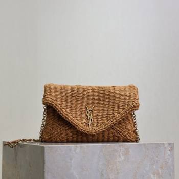 Saint Laurent Cassandre Chain Clutch in Rope Brown 2025 819271 (YY-250802013)