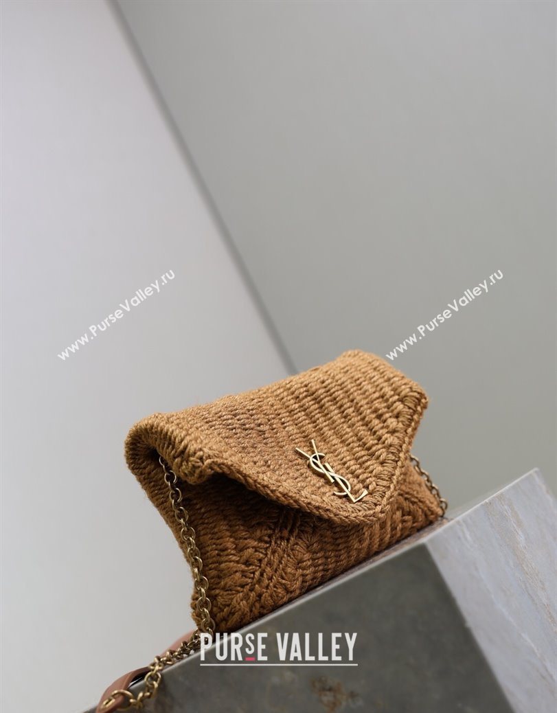 Saint Laurent Cassandre Chain Clutch in Rope Brown 2025 819271 (YY-250802013)