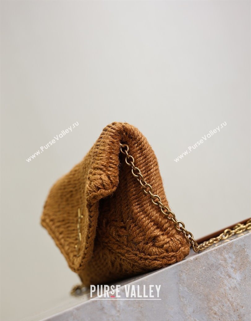 Saint Laurent Cassandre Chain Clutch in Rope Brown 2025 819271 (YY-250802013)