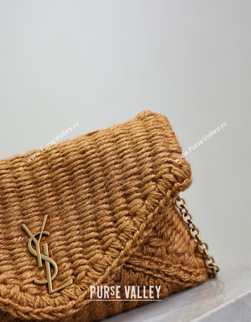 Saint Laurent Cassandre Chain Clutch in Rope Brown 2025 819271 (YY-250802013)