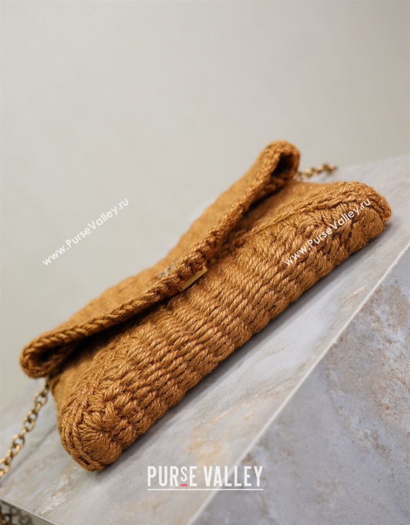 Saint Laurent Cassandre Chain Clutch in Rope Brown 2025 819271 (YY-250802013)