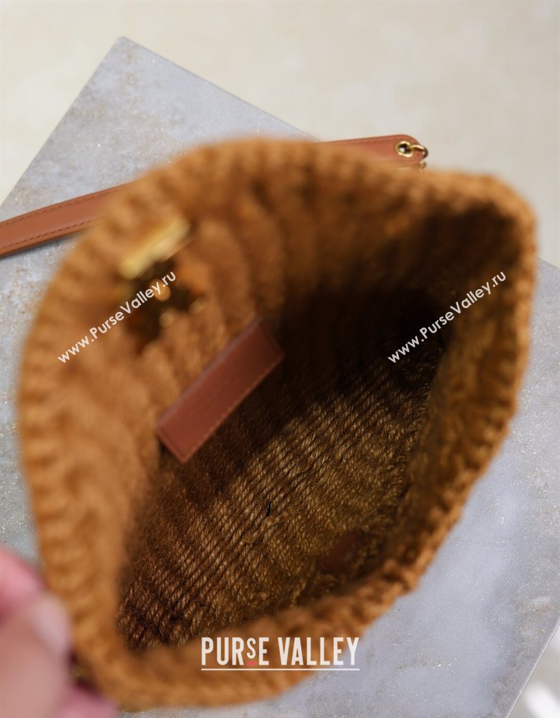 Saint Laurent Cassandre Chain Clutch in Rope Brown 2025 819271 (YY-250802013)