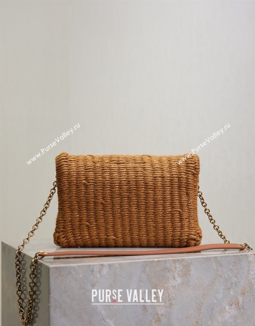 Saint Laurent Cassandre Chain Clutch in Rope Brown 2025 819271 (YY-250802013)