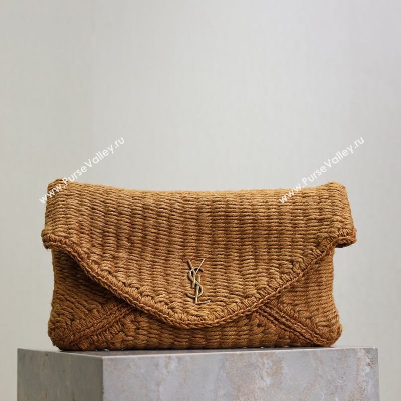 Saint Laurent Cassander Large Envelope Pouch in Rope Brown 769307 2025 (YY-250802016)
