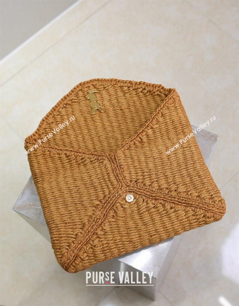 Saint Laurent Cassander Large Envelope Pouch in Rope Brown 769307 2025 (YY-250802016)