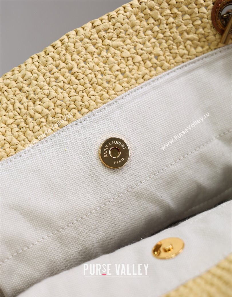 Saint Laurent Jamie Shopping Small Bag in Raffia Straw Beige 2025 833948 (YY-250802003)