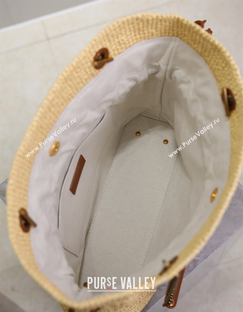 Saint Laurent Jamie Shopping Small Bag in Raffia Straw Beige 2025 833948 (YY-250802003)