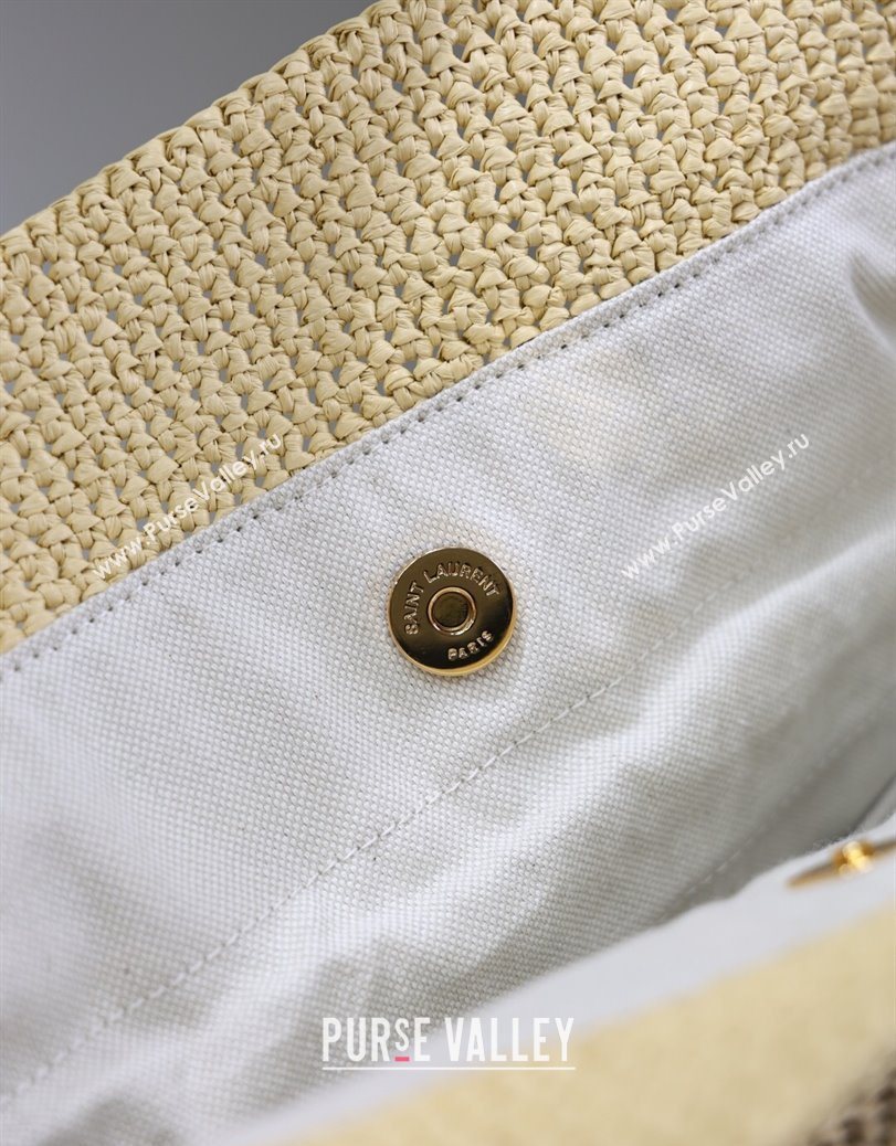 Saint Laurent Jamie Shopping Bag in Raffia Straw Beige 2025 809824 (YY-250802006)