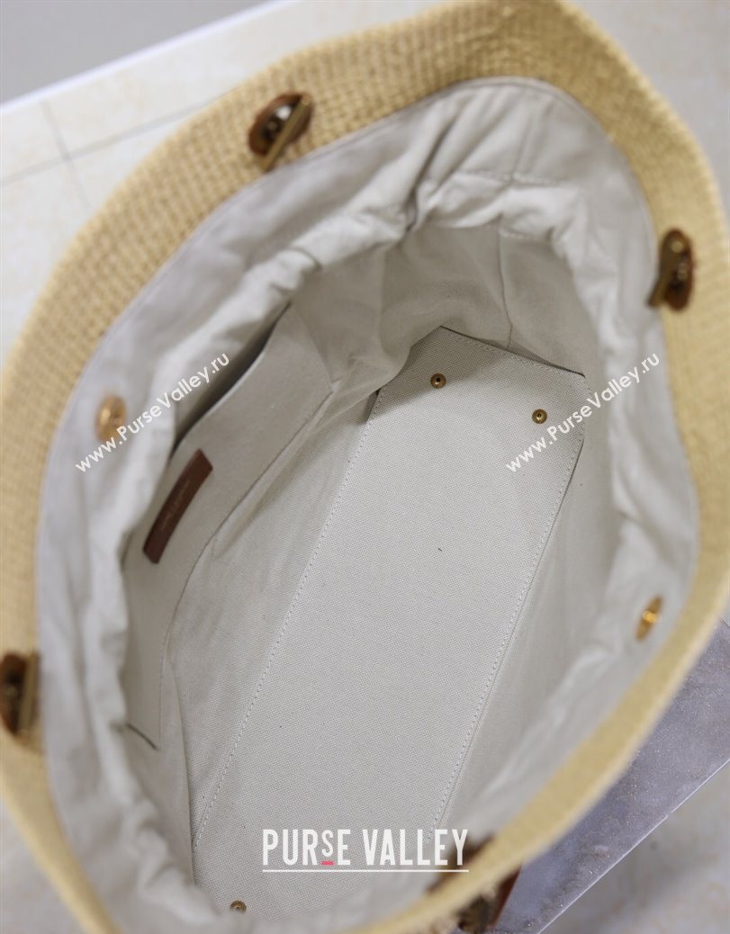 Saint Laurent Jamie Shopping Bag in Raffia Straw Beige 2025 809824 (YY-250802006)