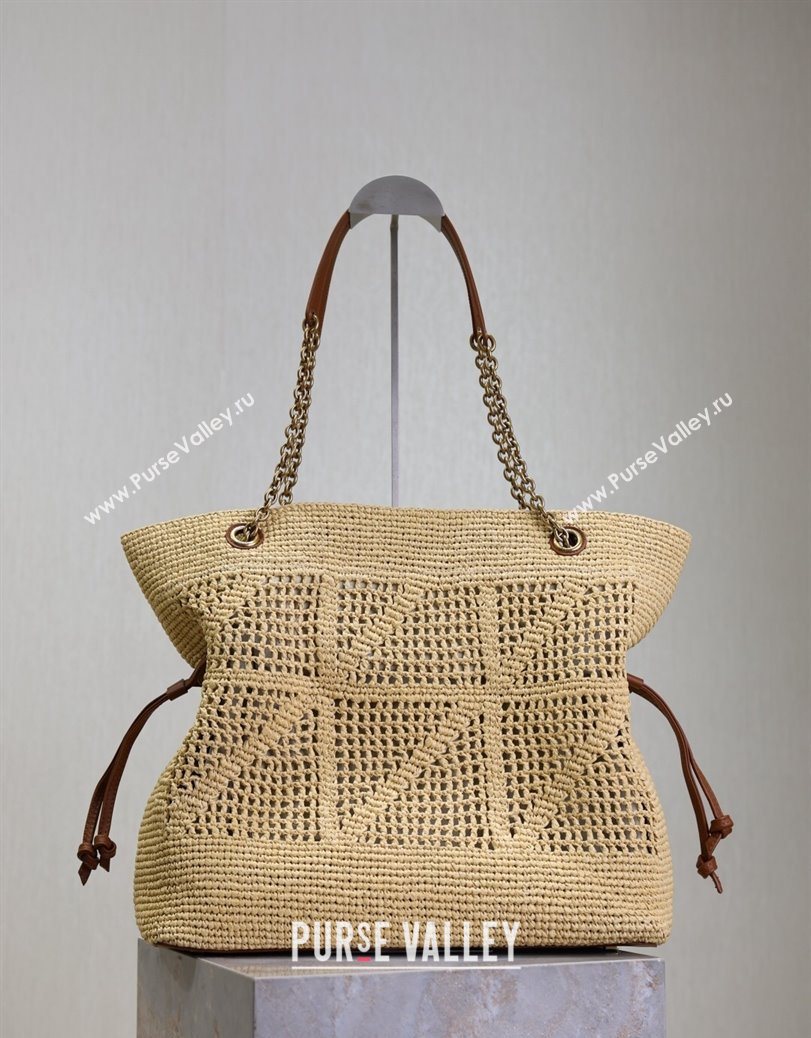 Saint Laurent Jamie Shopping Bag in Raffia Straw Beige 2025 809824 (YY-250802006)