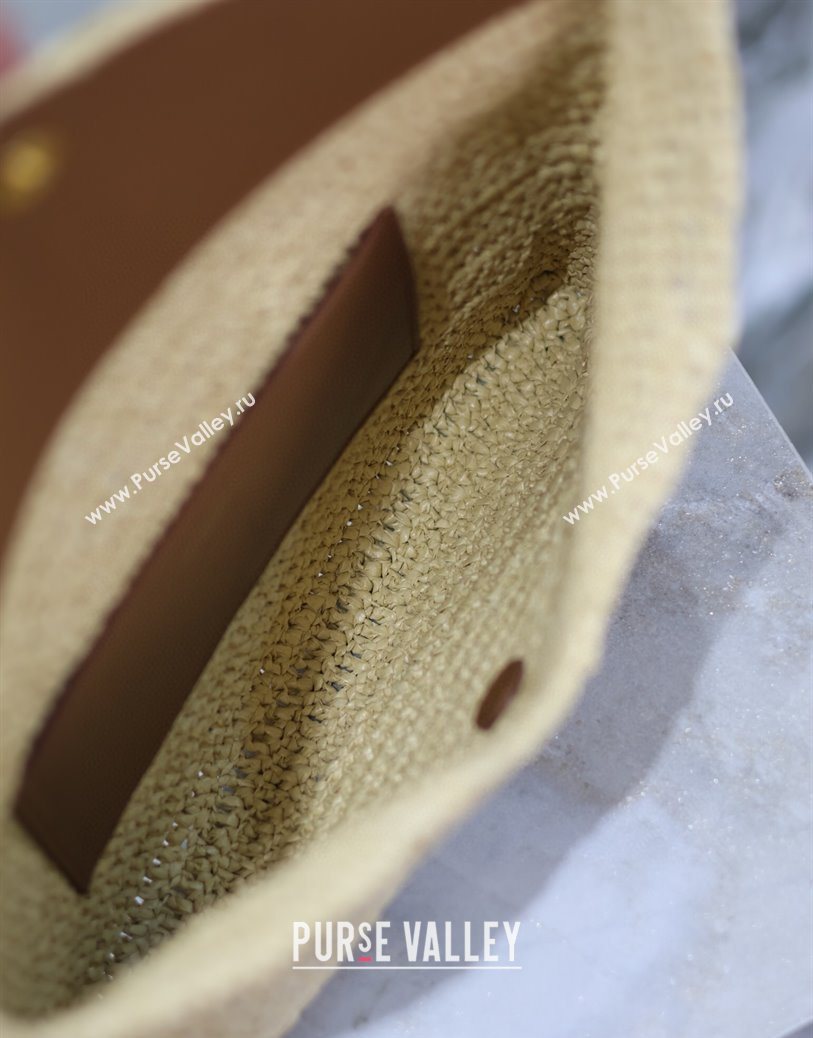 Saint Laurent Cassander Large Envelope Pouch in Rafia Straw 769307 Beige 2025 (YY-250802018)