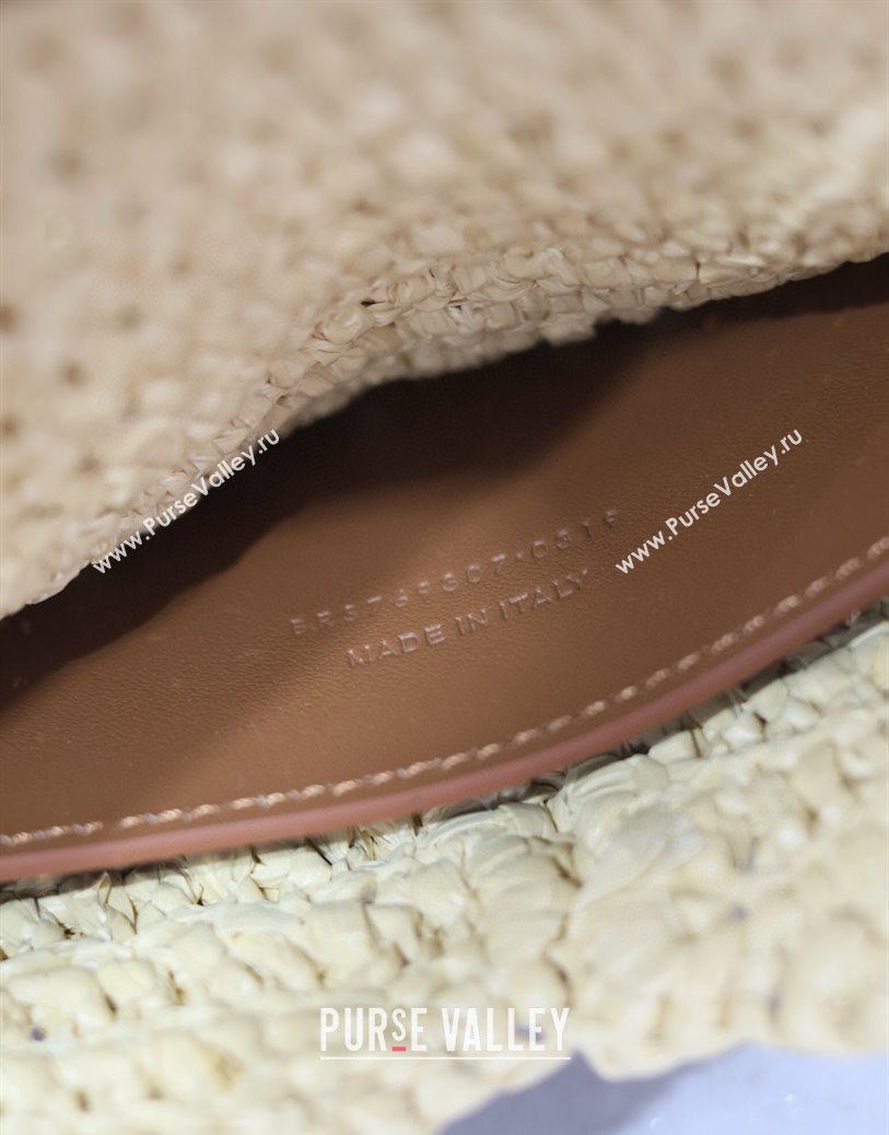 Saint Laurent Cassander Large Envelope Pouch in Rafia Straw 769307 Beige 2025 (YY-250802018)