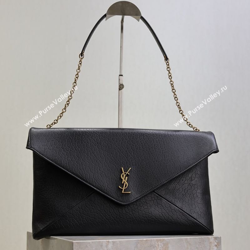 Saint Laurent Cassander XXL Envelope Pouch On Chain in Grained Lambskin Black 2025 841702 (YY-250802019)