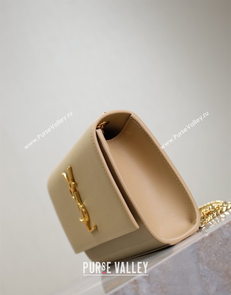 Saint Laurent Kate Small Chain Bag in Grained Leather 469390 Apricot 2025 (YY-250801107)