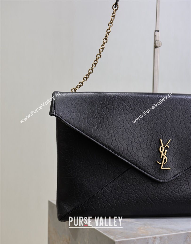 Saint Laurent Cassander XXL Envelope Pouch On Chain in Grained Lambskin Black 2025 841702 (YY-250802019)