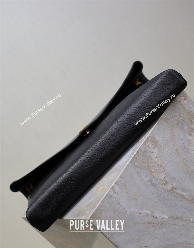 Saint Laurent Cassander XXL Envelope Pouch On Chain in Grained Lambskin Black 2025 841702 (YY-250802019)