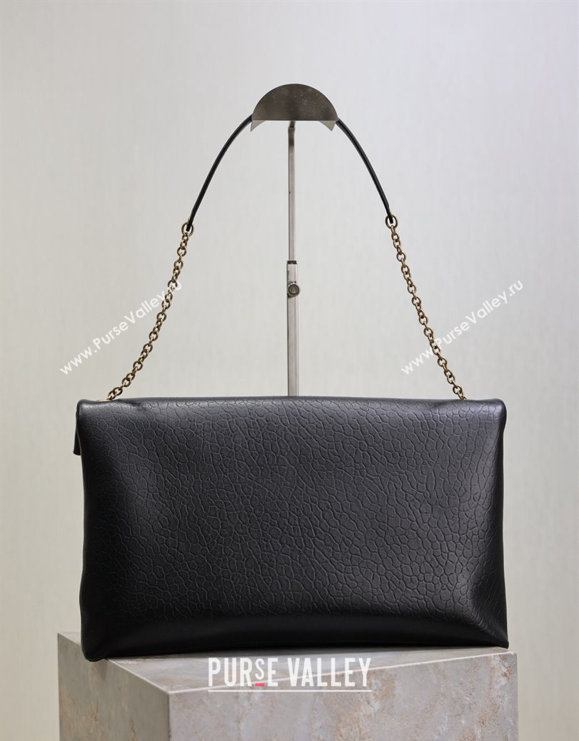 Saint Laurent Cassander XXL Envelope Pouch On Chain in Grained Lambskin Black 2025 841702 (YY-250802019)