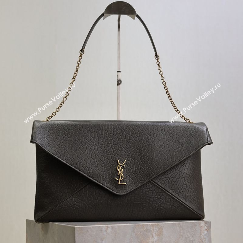 Saint Laurent Cassander XXL Envelope Pouch On Chain in Grained Lambskin Green 2025 841702 (YY-250802020)