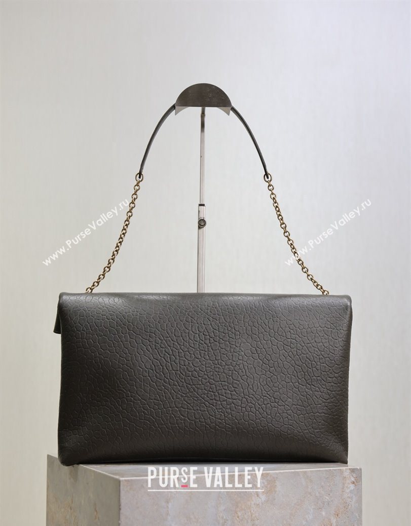 Saint Laurent Cassander XXL Envelope Pouch On Chain in Grained Lambskin Green 2025 841702 (YY-250802020)