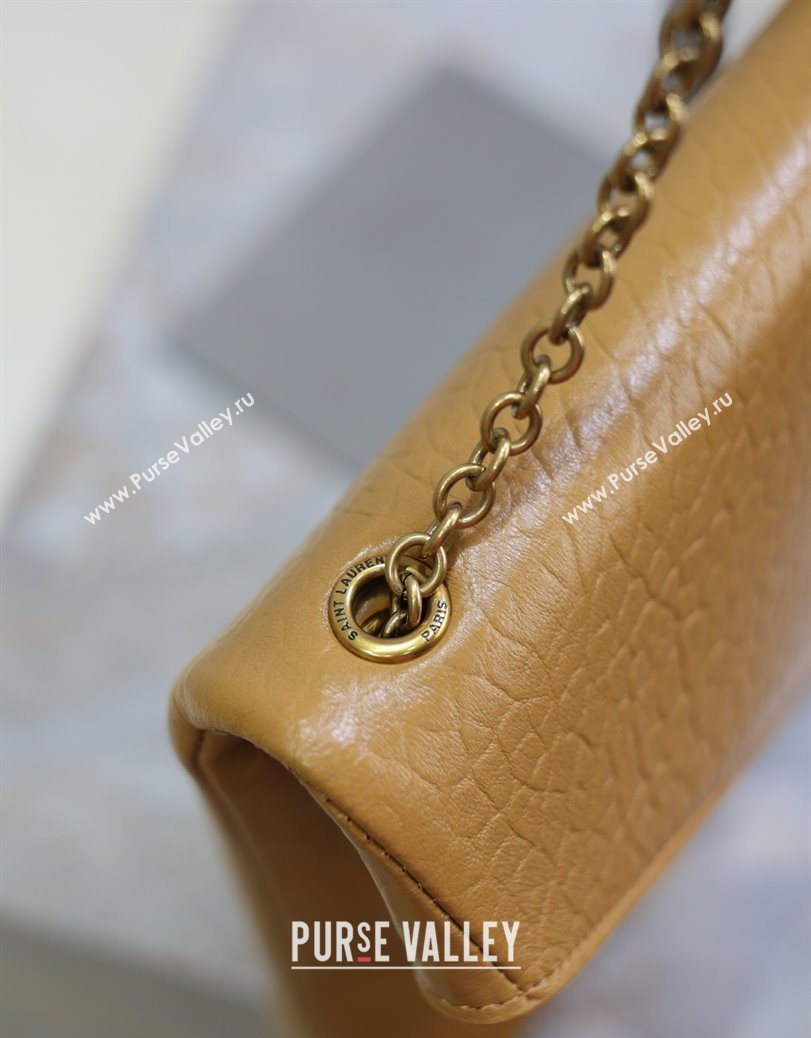 Saint Laurent Cassander XXL Envelope Pouch On Chain in Grained Lambskin Brown 2025 841702 (YY-250802021)