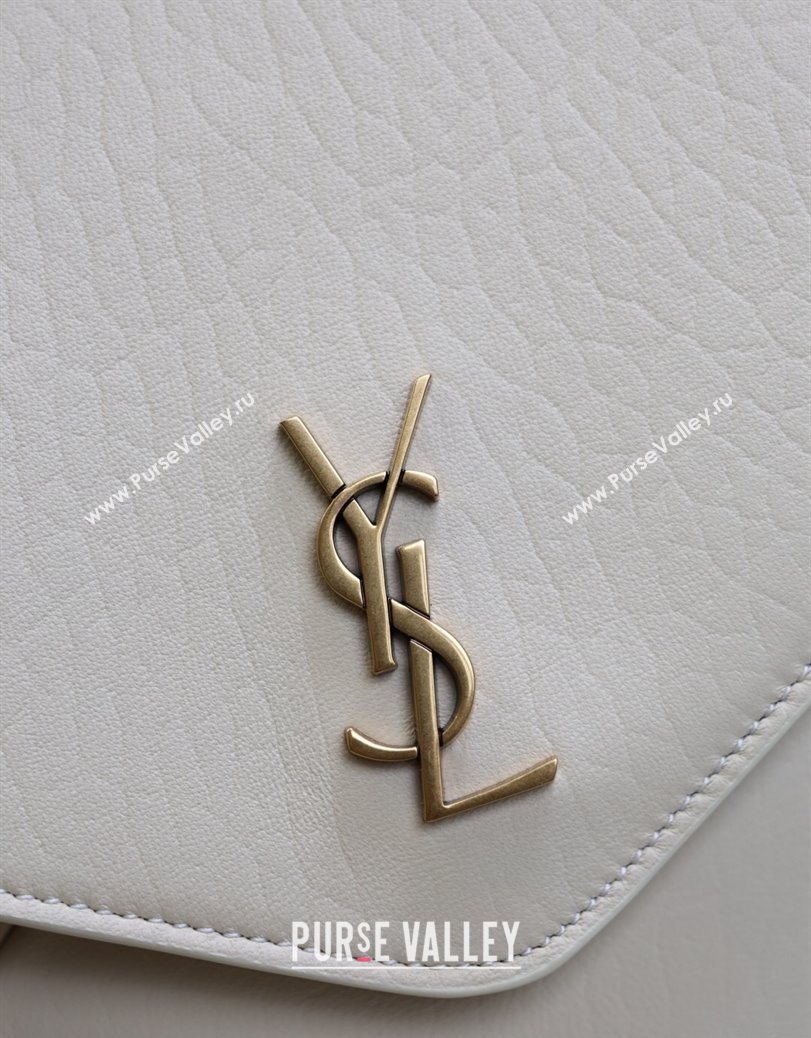 Saint Laurent Cassander XXL Envelope Pouch On Chain in Grained Lambskin White 2025 841702 (YY-250802022)