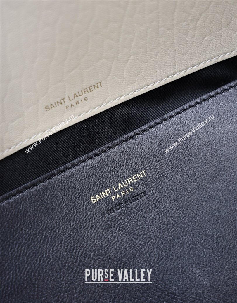 Saint Laurent Cassander XXL Envelope Pouch On Chain in Grained Lambskin White 2025 841702 (YY-250802022)