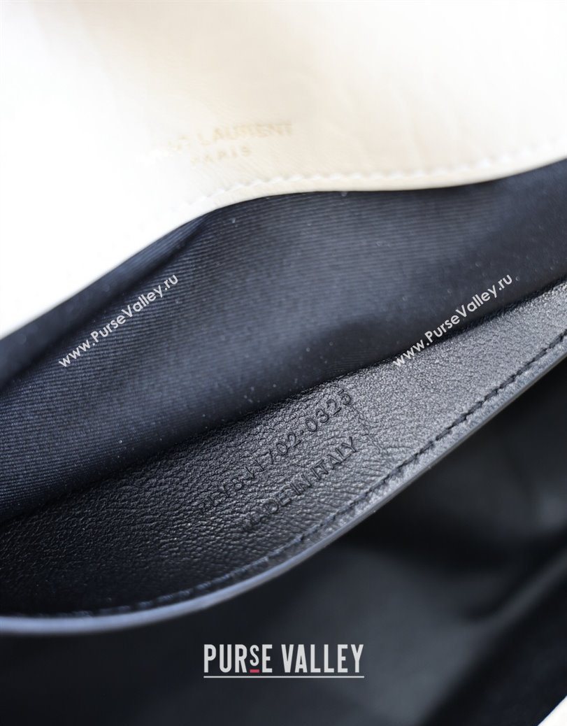 Saint Laurent Cassander XXL Envelope Pouch On Chain in Grained Lambskin White 2025 841702 (YY-250802022)