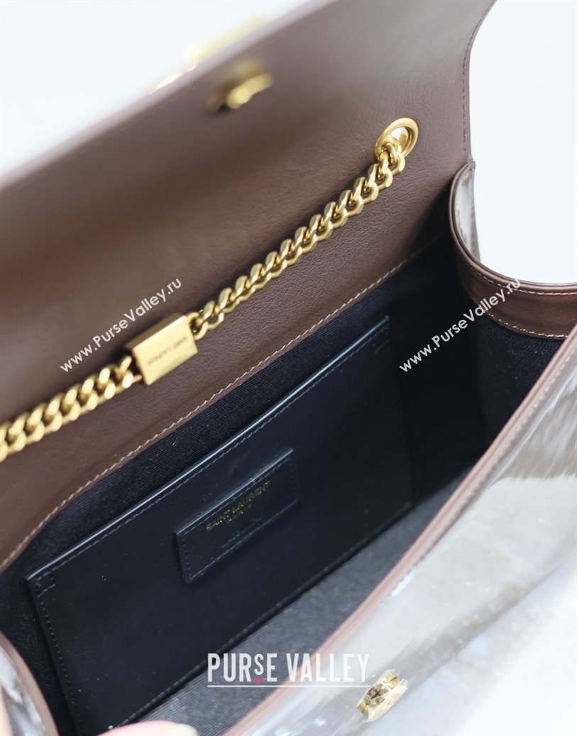 Saint Laurent Kate Medium Chain Bag in Patent Leather 364021 Brown 2025 (YY-250801111)