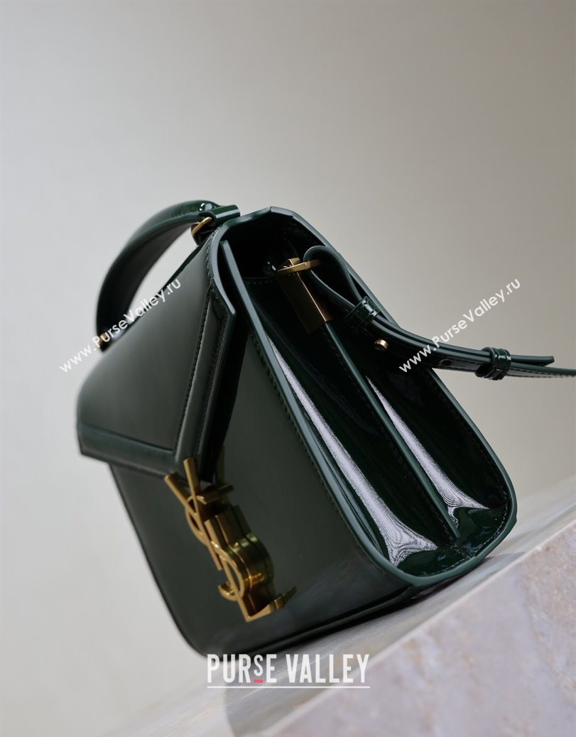 Saint Laurent Cassandre Mini Bag in Patent Leather Green 2025 602716 (YY-250801085)