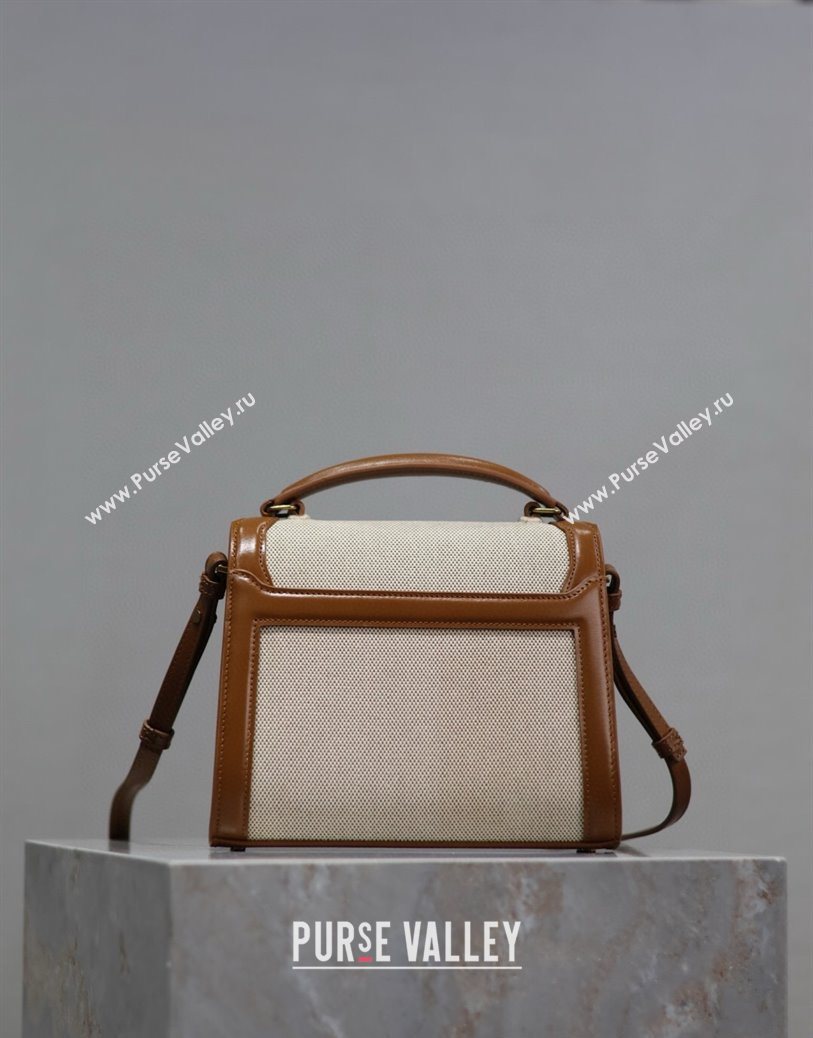Saint Laurent Cassandre Mini Bag in Cotton Linen and Leather 2025 602716 (YY-250801087)
