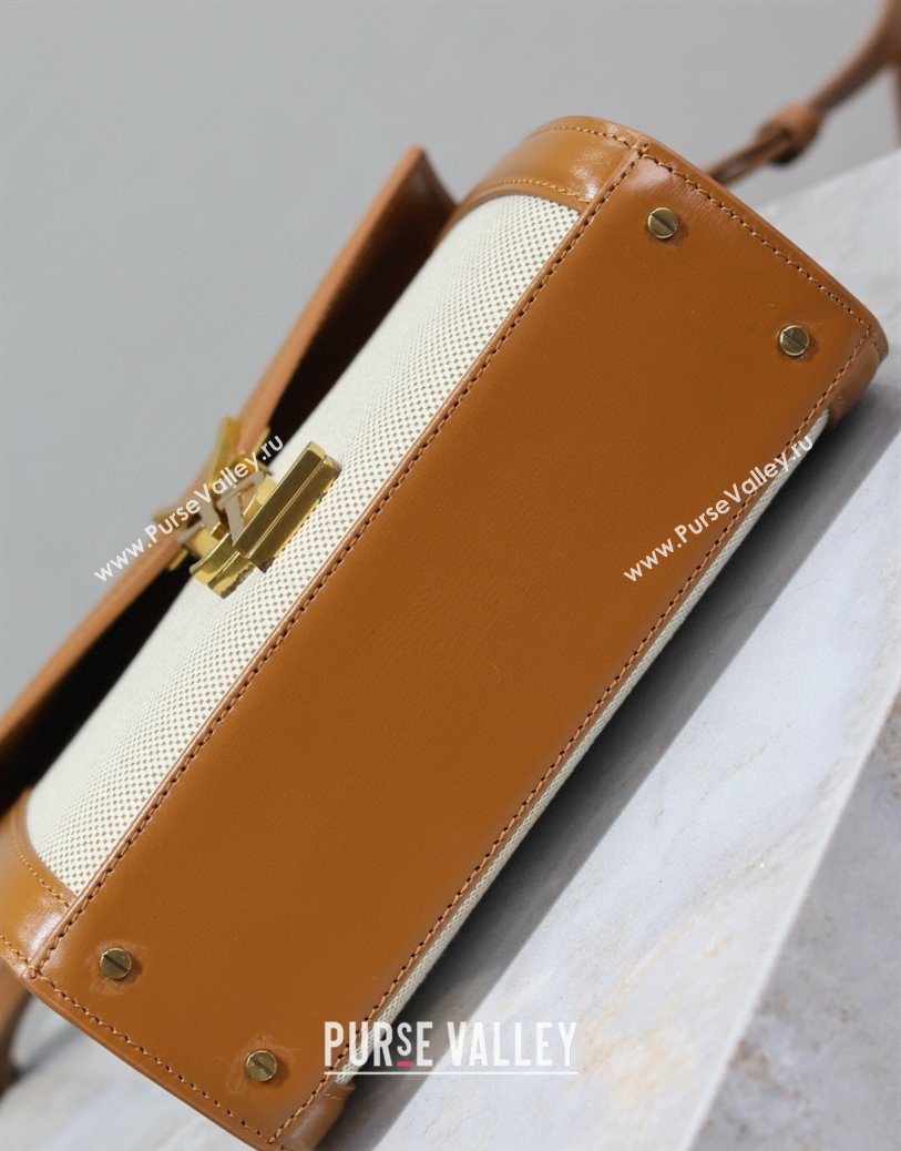 Saint Laurent Cassandre Mini Bag in Cotton Linen and Leather 2025 602716 (YY-250801087)