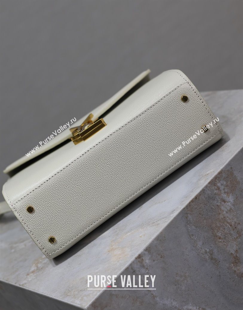 Saint Laurent Cassandre Mini Bag in Crocodile Embossed Leather White 2025 602716 (YY-250801088)