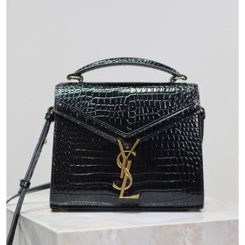 Saint Laurent Cassandre Mini Bag in Crocodile Embossed Leather Black 2025 602716 (YY-250801089)